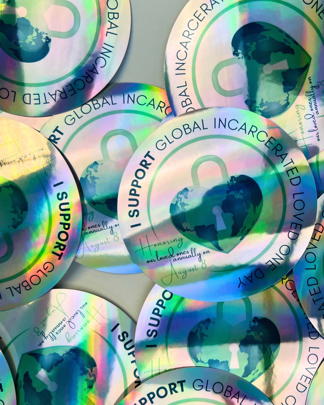 "I Support Global Incarcerated Loved One Day." Small signs of solidarity, sent all over the country.