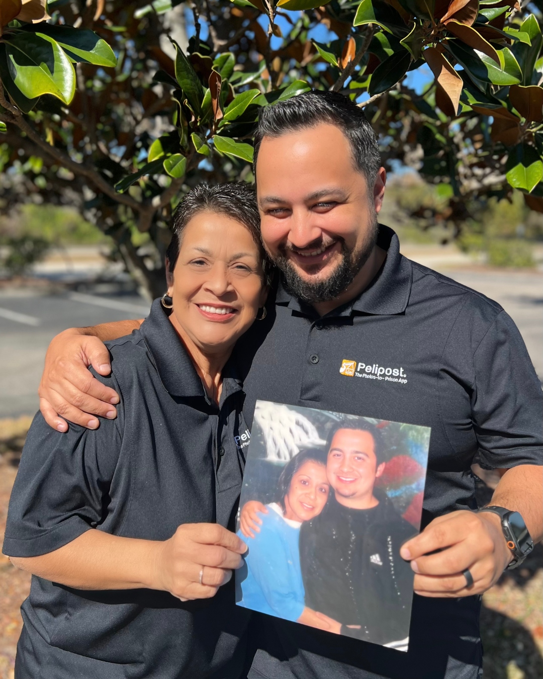 Joe Calderon and his mother Becky, founders of Pelipost, smiling together